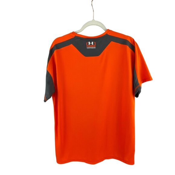 Under Armour Men's Orange Gray Combine Training Shirt L Regular Performance - Picture 5 of 10